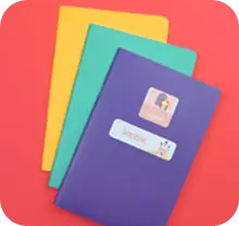 notebook with maxisticker labels
